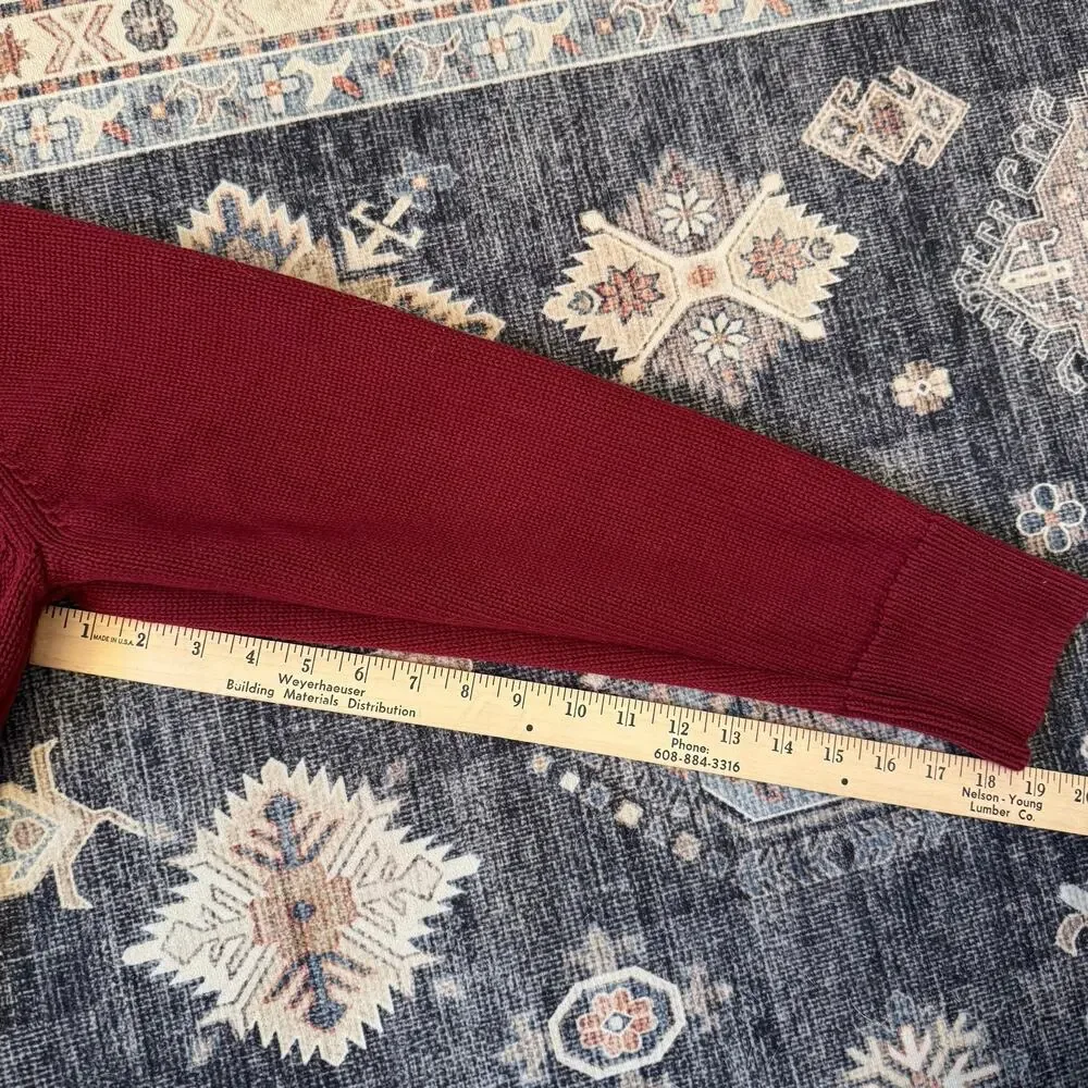 Gap Shrunken Roll Neck Red Knit Women’s Sweater 100% Cotton Size XL - Picture 11 of 11